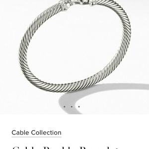 David Yurman 5mm cable buckle bracelet w diamonds